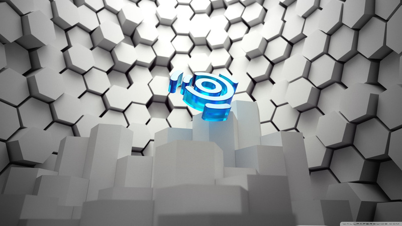 hexagon, white, Studio Ubuntu, Ubuntu, Linux, 2K, tech, blue