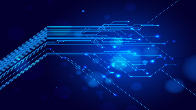 blue, vector, circuitry, abstract, 1080P