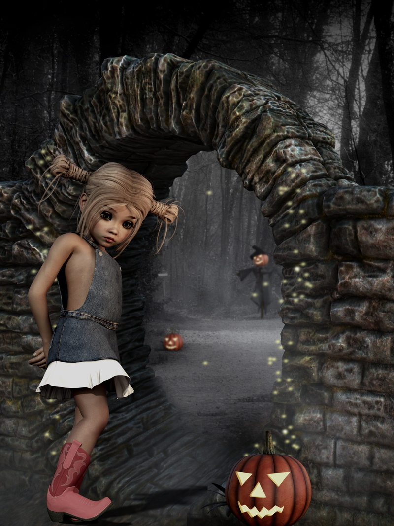 wall - building feature, holding, weird, pumpkin, scary steintor, one person, darkness, animated, clothing, dark, fantasy, females, girls, scary, halloween