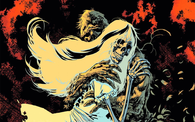 yellow, 720P, Vertigo, dragon, design, plant, skeleton, female, human representation, night, no people, Swamp Thing, nature, representation, male, comic books