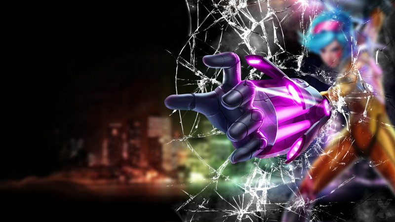  motion, light, outdoors, focus on foreground, broken glass, digital composite, nightlife, legends, pink color, League of Legends, night, iv