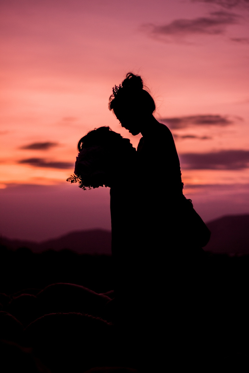 together, coupple, sunset, copy space, depression - sadness, lifestyles, emotion, 4K, sky, cloud - sky, sadness, contemplation, nature, side view, adult