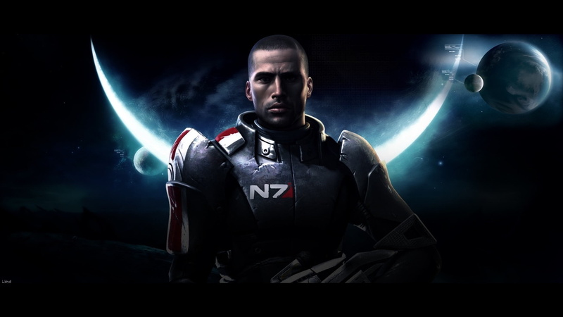 sports uniform, effort, men, american football player, video games, Mass Effect, strength, uniform, sport, back lit, Commander Shepard, looking at camera