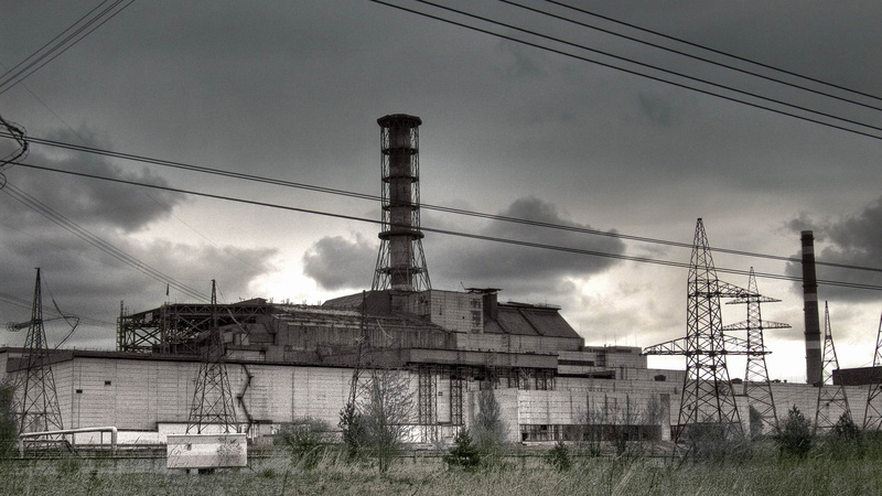 decay, 1080P, reactor, radiation, white, chernobyl, nuclear, ruin, urban, factory, destruction, buildings, black