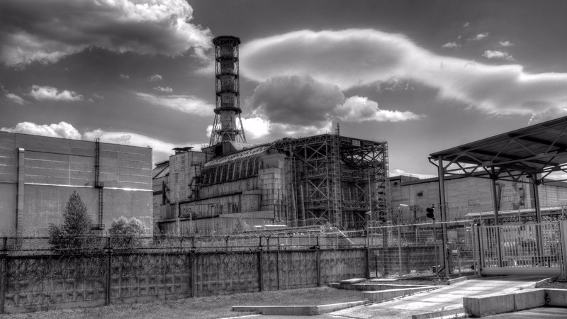 monochrome, building, cloud, day, photography, nuclear power, no people, monochrome photography, 4K, built structure, europe, boundary, nature, historical