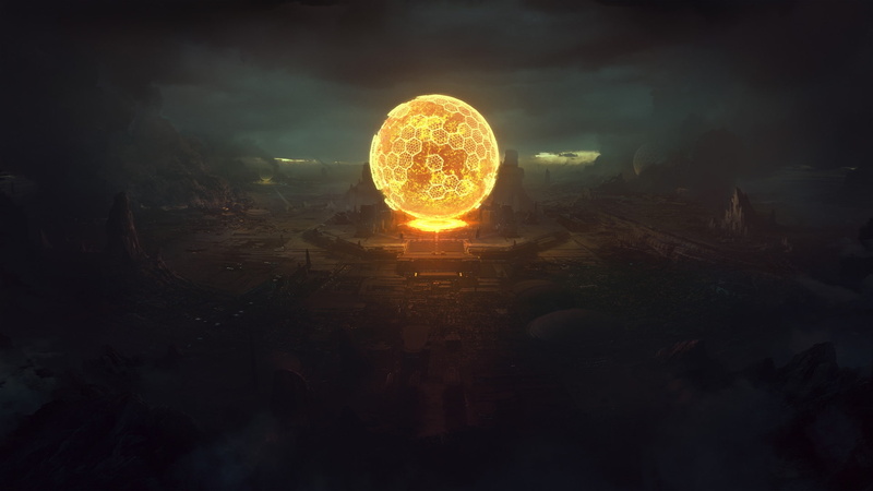Planetary small Sun reactor, ball, 1080P, darkness
