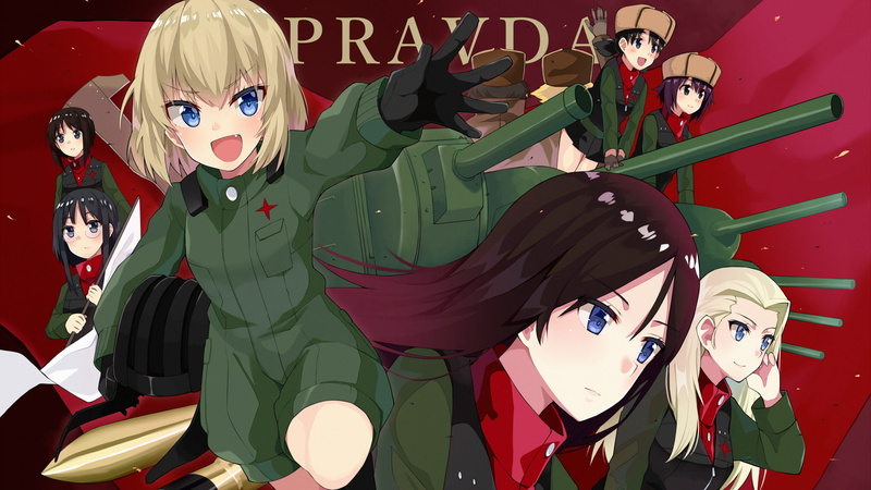 Katyusha (Girls und Panzer), Nina (Girls und Panzer), Anime, Yukari Akiyama, Girls und Panzer, Alina (Girls und Panzer), Erwin (Girls und Panzer), 1080P