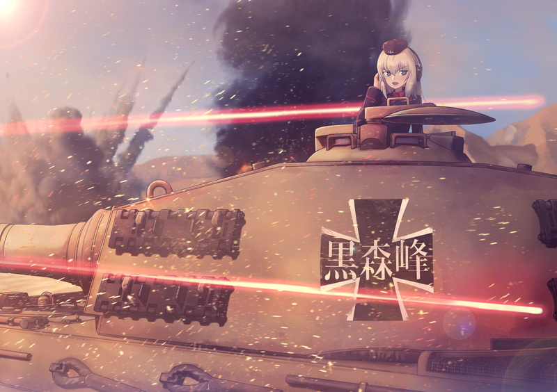 4K, Itsumi Erika, Tiger II, anime, anime girls, Girls und Panzer