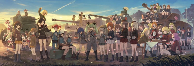 girls und panzer, Anime, anime girls, 4K, military uniforms, tanks