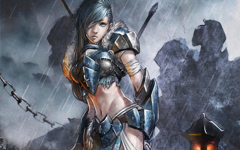indoors, people, chains, portrait, warrior, fantasy girl, the past, headwear, suit of armor, women, sword, architecture, knight - person, fantasy art, security