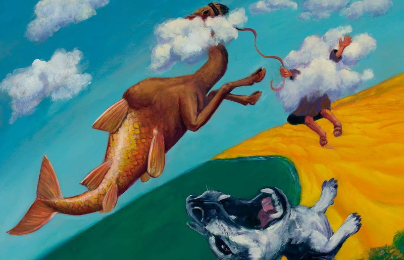 swimming, water, day, 720P, nature, animal, mammal, animal themes, Protest the Hero, animal wildlife, animals in the wild, marine, sea, cloud - sky, two animals