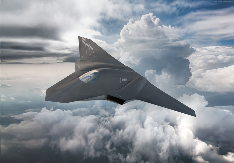 Concept, fighter aircraft, Boeing F X, U.S. Air Force, clouds, 2K