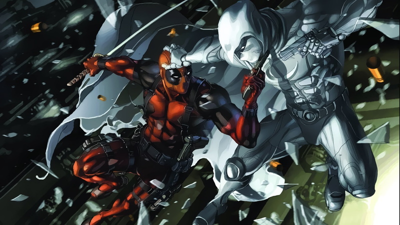 technology, anger, close-up, sign, art and craft, representation, no people, animal themes, still life, 1080P, exploding, indoors, black color, marvel comics merc with a mouth deadpool moon knight