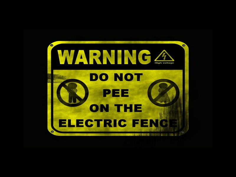 fence, warning, pissing, danger, pee, 2K, yellow, micturition, electrocution, notice