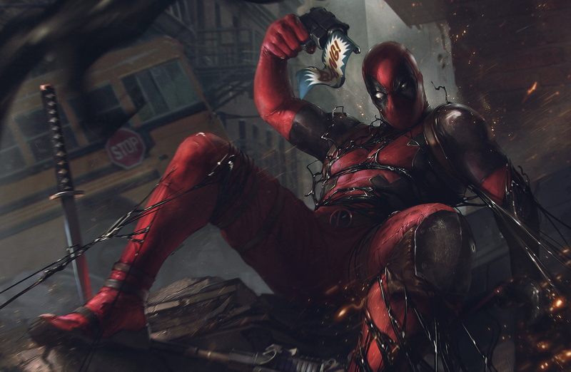fan art, artwork, 2K, Kitana, digital art, dead pool, digital painting