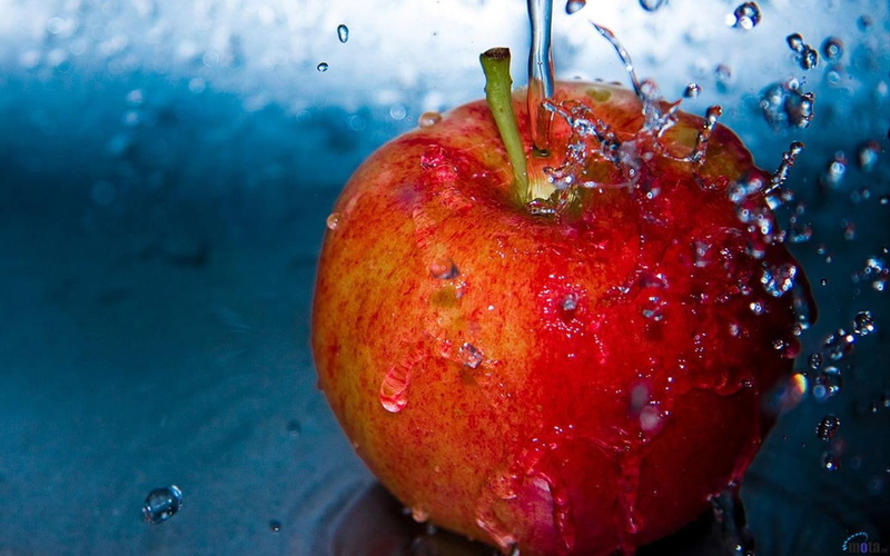 drop, red, apples, apple - fruit, nature, ripe, water, wellbeing, water drops, 720P, food, pomegranate, close-up, healthy eating, food and drink, fruit