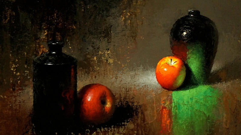 artwork, still life, healthy eating, pomegranate, container, group of objects, classic art, freshness, food, old, choice, food and drink, variation, indoors