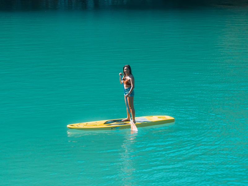 blue, day, tough, young women, del carmen, mouth open, lifestyles, one person, water, unique, powerful, sugba lagoon, women, holiday, philippines, summer