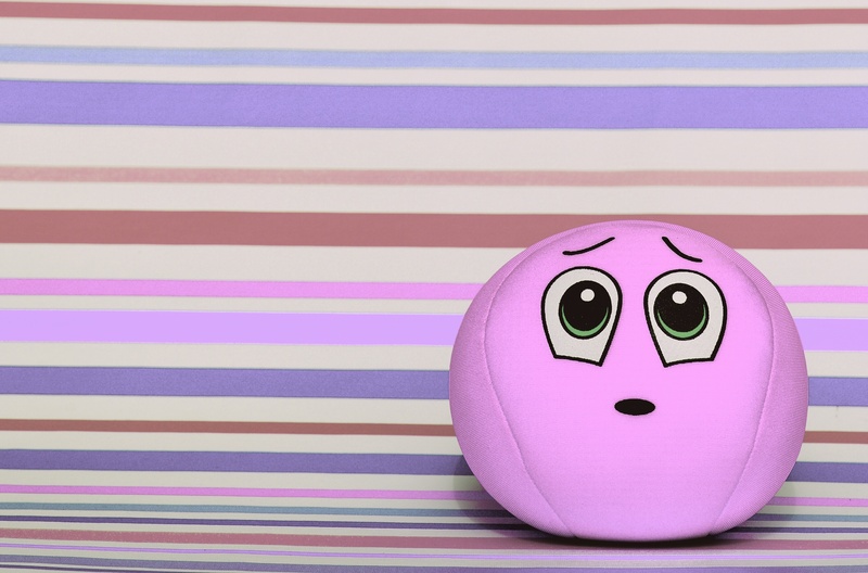ball, design, animal representation, table, close-up, 2K, circle, fabric, no people, sweet, geometric shape, tablecloth, cute, smiley, pink, personal accessory