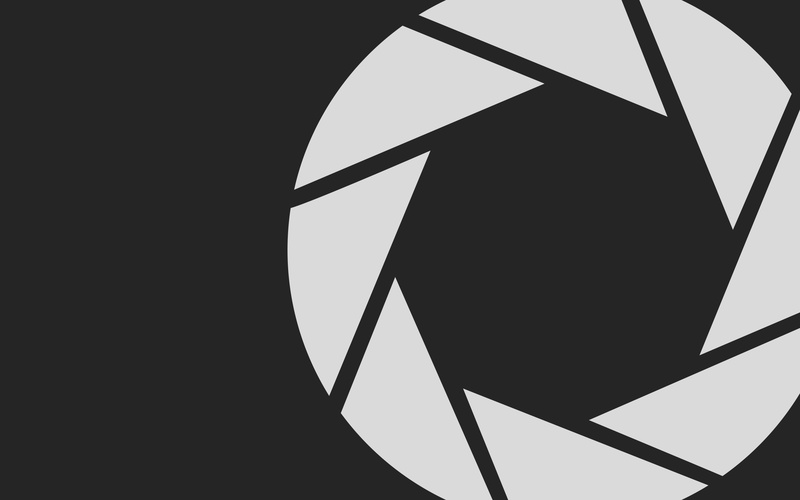 2K, logo, video games, aperture, bw, hd, portal