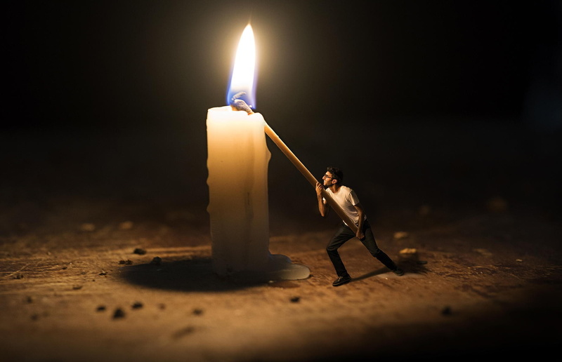 men, candles, 720P, Photoshop