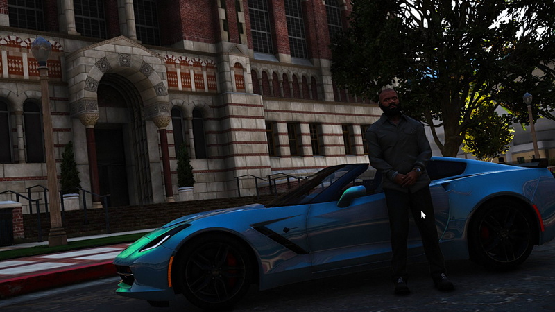 motor vehicle, built structure, adult, one person, standing, GTA5, architecture, lifestyles, street, 1080P, mode of transportation, leisure activity, men