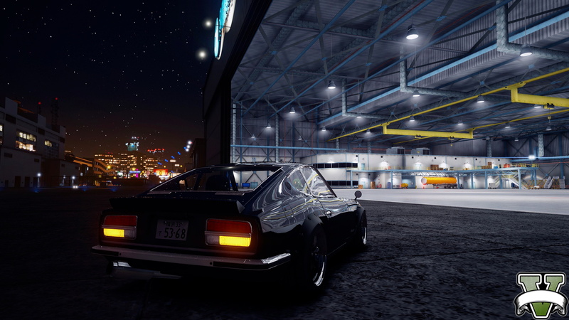 night sky, 4K, GTA5, 4K, Datsun 240Z, Graphics redux
