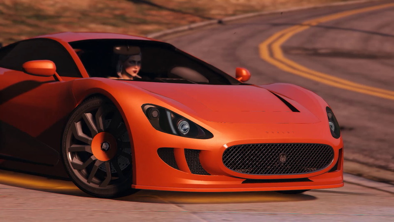 Grand Theft Auto Online, 1080P, Grand Theft Auto V, Grand Theft Auto, Vinewood Hills, orange cars, PC gaming, Rockstar Editor, video games, Rockstar Games