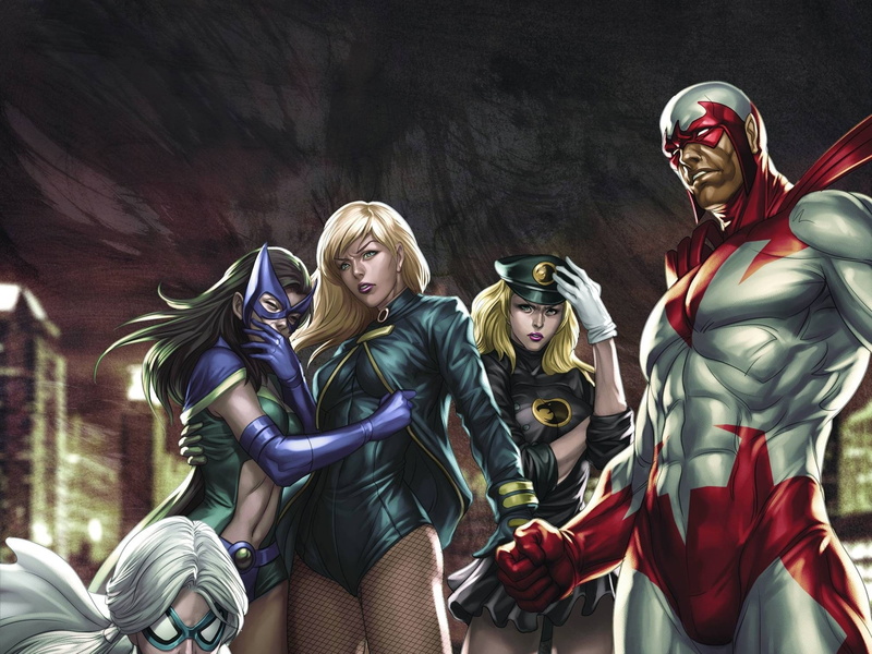 artgerm, blackhawk, dove, superhero, black canary, birds, huntress, artwork, 2K, prey, hawk