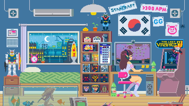 Pixels, D.Va (Overwatch), Diablo, South Korea, Alien (movie), 1080P, video games, lava Lamp, SNES, Overwatch, Mobile Suit Zeta Gundam, robot, Mountain