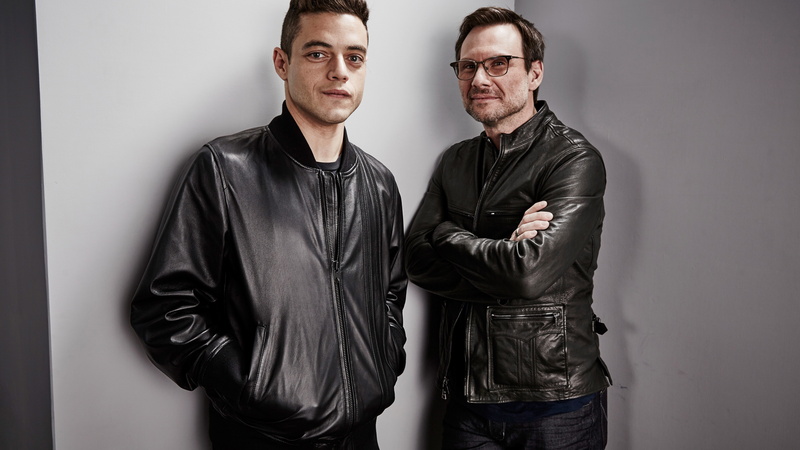 two, jackets, Rami Malek, 5K, men, christian slater, Emmy 2016, elliot alderson, best TV series, Mr. Robot 2 season, black, leather