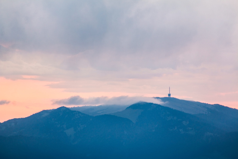 morning, transmission, sunrise, mountain peak, tv, tranquil scene, blue, tranquility, hiking break, spectacular, clouds, communication, high, lighting