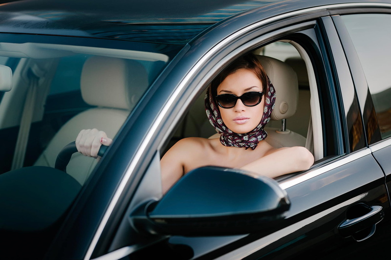 beauty, driving, motor vehicle, smiling, framed, sitting, females, inside Of, day, people, mode of transportation, oversized, elegance, transportation