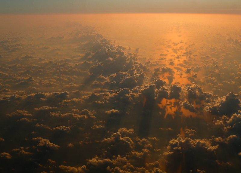 sunset, idyllic, beauty in nature, photo, 2K, above the clouds, cloud - sky, scenics - nature, cloud, nature, sky, water, aerial view, overseing, horizon