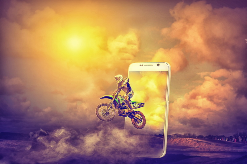 helmet, mode of transportation, pop out image, bike rider pop out, photoshop manipulation, sport, one person, mid-air, mobile pop out, manipulation, communication
