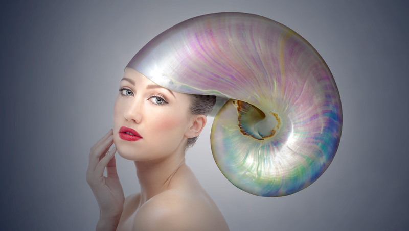 lipstick, artwork, person, fantasy, mysterious, body part, snail, photo manipulation, light, studio shot, fashion, young women, human face, headshot, one person