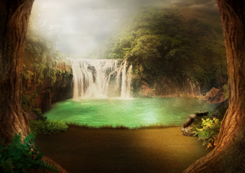 fairytale, flowing water, tree, environment, cascade, rock, plant, travel destinations, atmosphere, forest, no people, background image, rush, motion, flowing