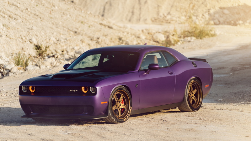 Plum crazy purple, Dodge Challenger Hellcat, 5K, 5K, Matte, Dodge