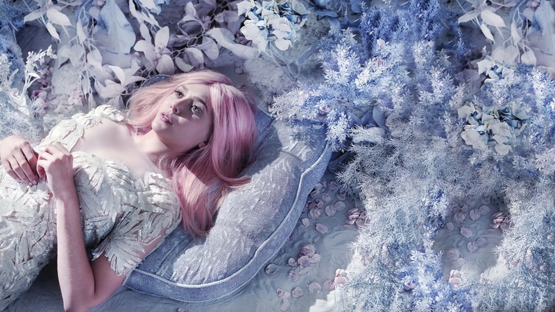 Elizabeth Olsen, young women, happiness, eyes closed, one person, women, waist up, 1080P, lying down, young adult, actress, hair, pink hair, emotion, long hair