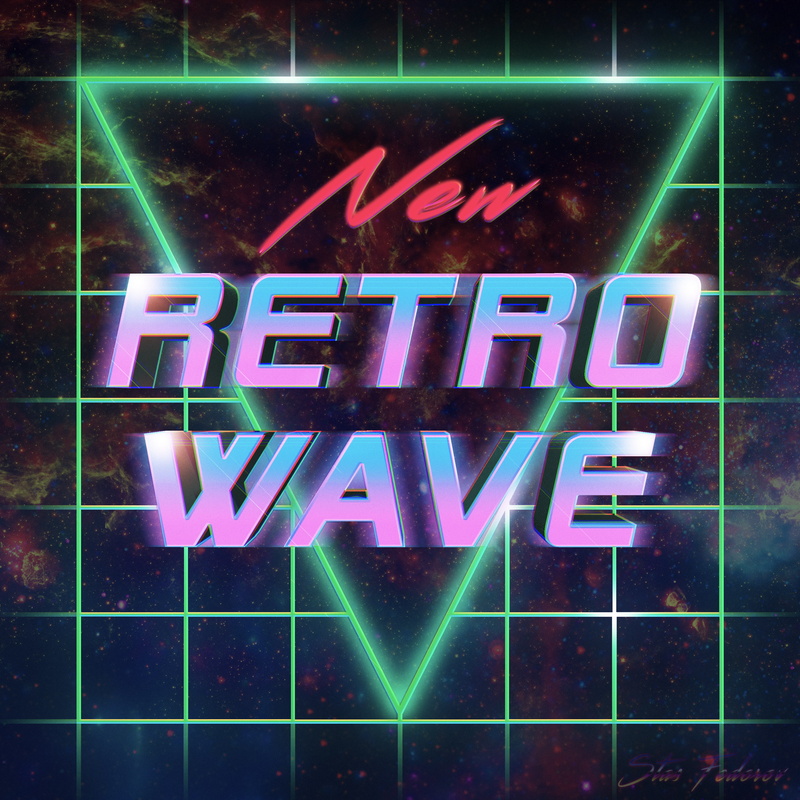 neon, Retrowave, Typography, 2K, digital art, synthwave, 3000x3000 px, Photoshop