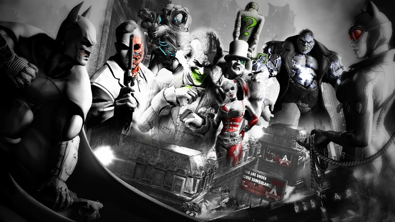 Batman: Arkham City, group, dc, statue, representation, group of people, art and craft, male likeness, people, characters, activity, Joker, Mr. Freeze