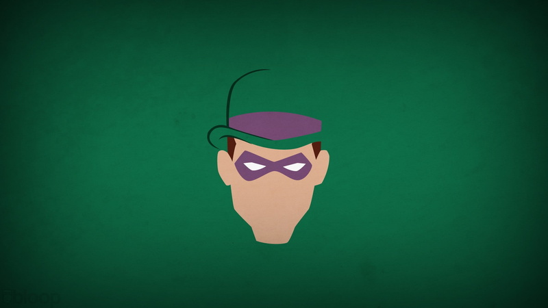 Blo0p, DC Comics, 1080P, hero, The Riddler, minimalism, villains, green background