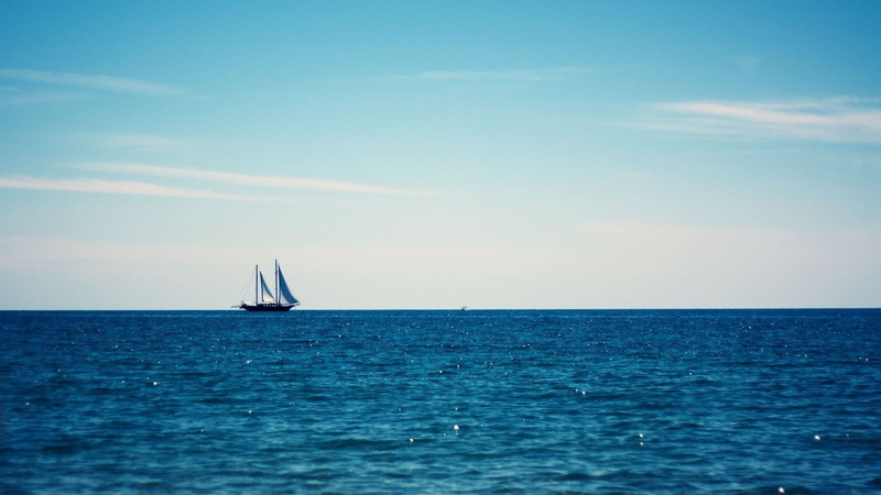 horizon, sea, sailing ship, minimalism, yachting, scenics - nature, no people, nautical vessel, waterfront, clouds, sky, day, mode of transportation, sailing