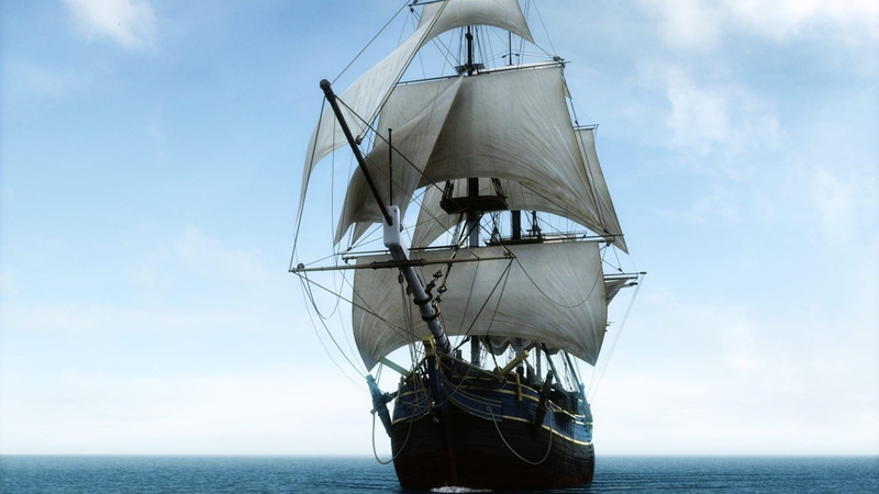 transportation, no people, tranquility, horizon over water, cloud - sky, sky, nautical vessel, water, scenics - nature, day, brown, nature, horizon, yacht