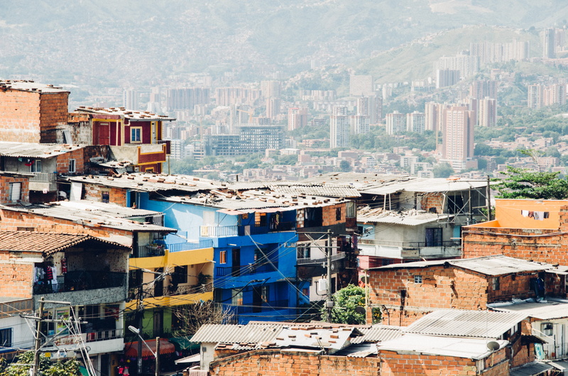 social issues, distance, umbrella, building exterior, colombia, architecture, settlement, slum, town, office building exterior, canopy, land, residential district