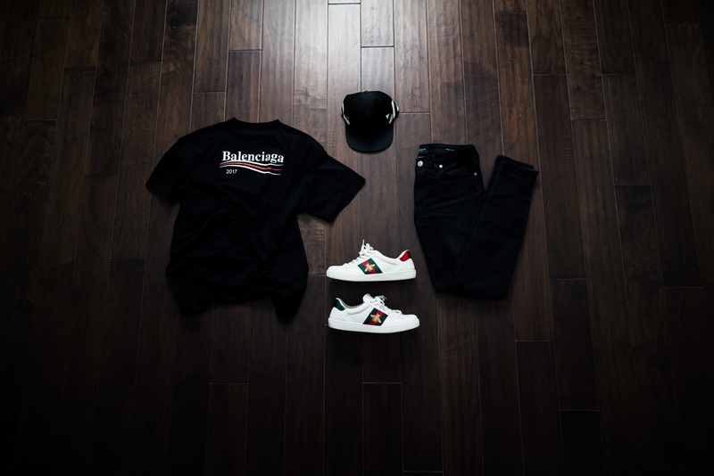 fit, absence, arts culture and entertainment, mens, black color, balenciaga, seat, chair, dark, streetwear, clothing, outfitgrid, flooring, wdywt, gucci