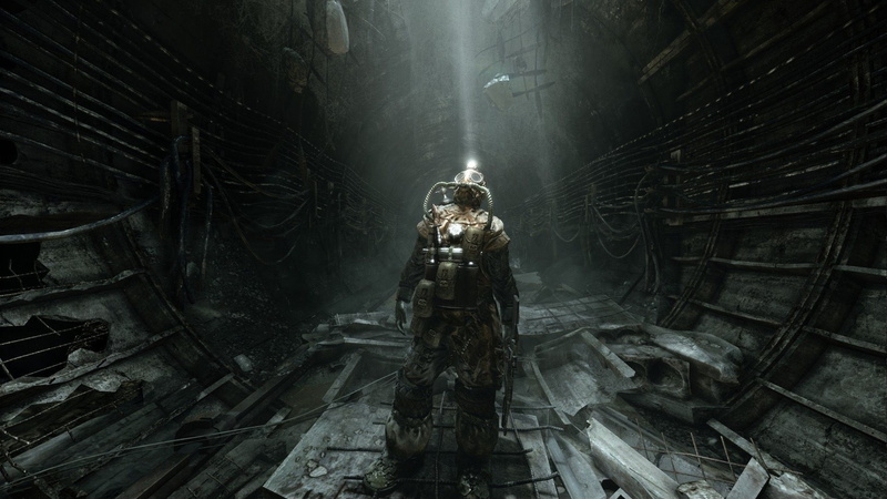 art and craft, transportation, security, night, illuminated, screenshot, Metro 2033, 1080P, fuel and power generation, indoors, technology, video, industry