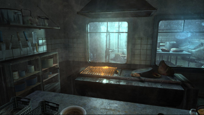 domestic room, preparation, nature, fire, game, furnace, kitchen, indoors, burning, oven, flame, fireplace, Metro: Last Light, steel, metal, day, glowing