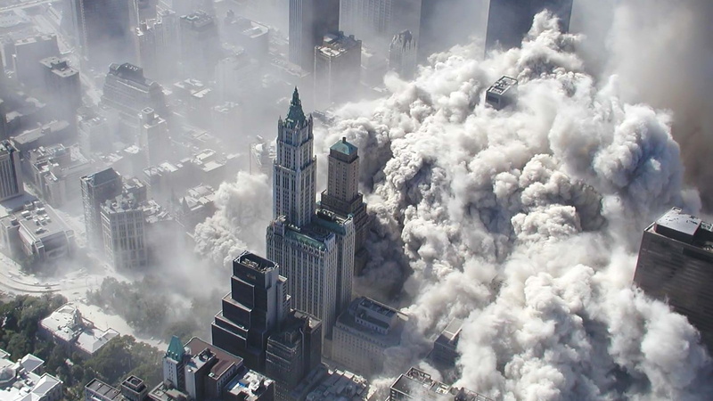 built structure, office building exterior, Twin Tower, 720P, smoke, building exterior, skyscraper, architecture, cityscape, no people, cloud - sky, outdoors