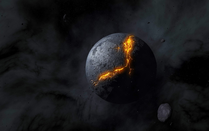 black, 2K, fire, space, disaster, planet